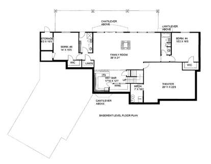 Basement Floor Plan  for House Plan #039-00630