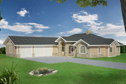 2 Bed, 3 Bath, 2039 Square Foot House Plan - #039-00631