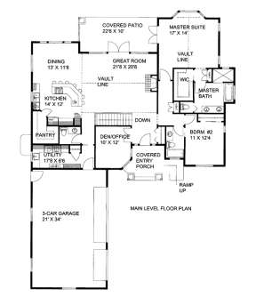 Main Floor Plan for House Plan #039-00631