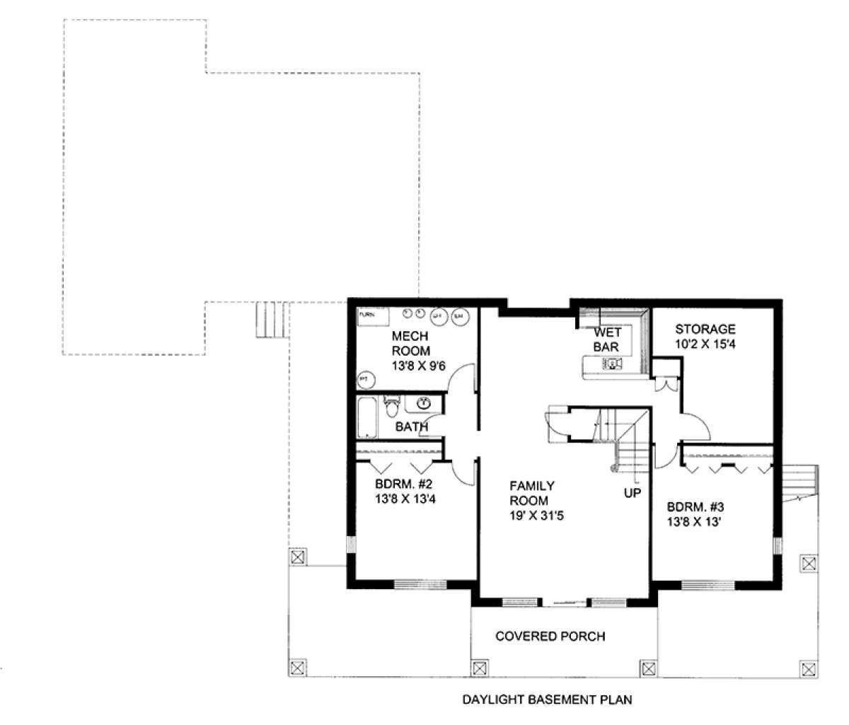 Basement Floor Plan  for House Plan #039-00632