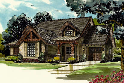 Mountain Rustic House Plan #1907-00030 Elevation Photo