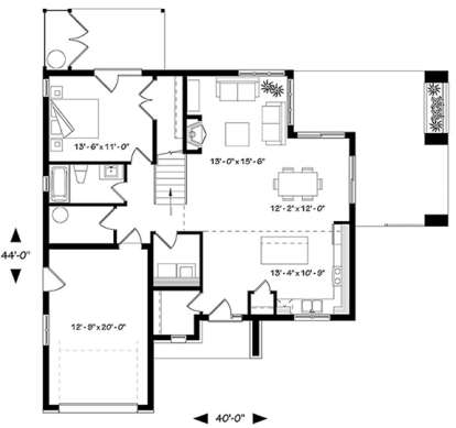 Floorplan 1 for House Plan #034-01068