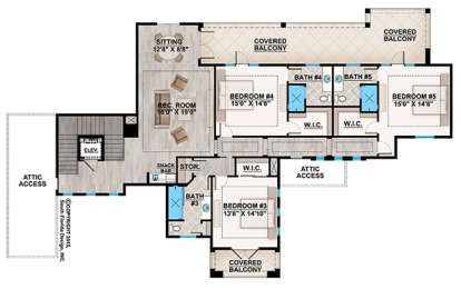 Upper for House Plan #207-00026