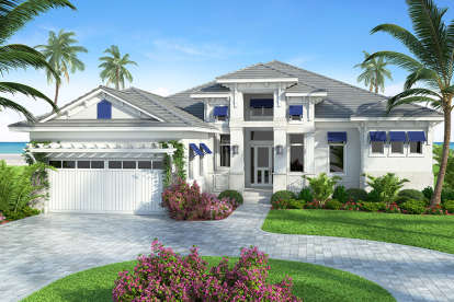 Coastal House Plan #207-00030 Elevation Photo