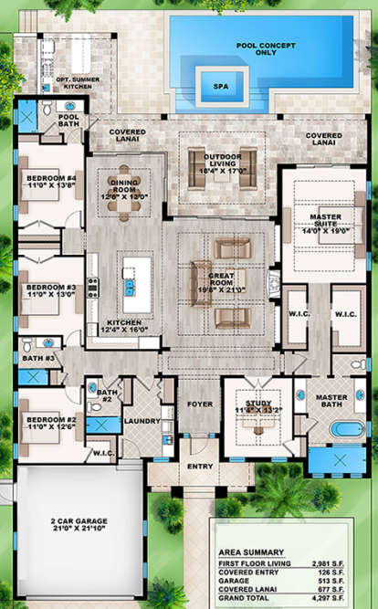 Floorplan 1 for House Plan #207-00030