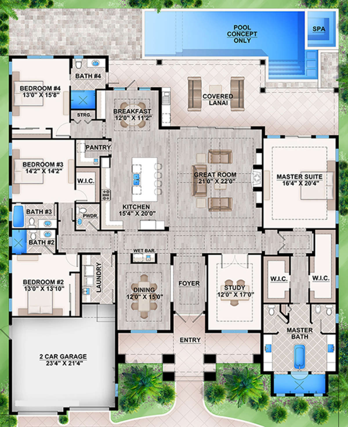 Floorplan 1 for House Plan #5565-00017