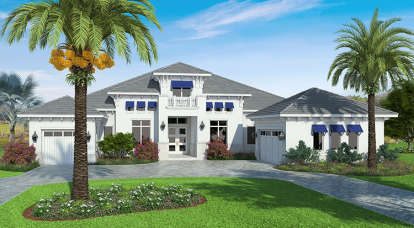 Coastal House Plan #207-00033 Elevation Photo