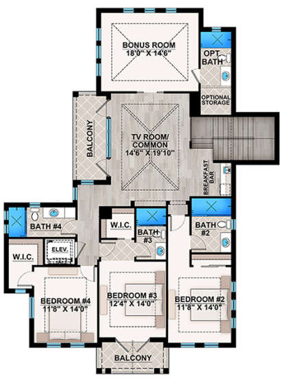 Upper for House Plan #207-00038