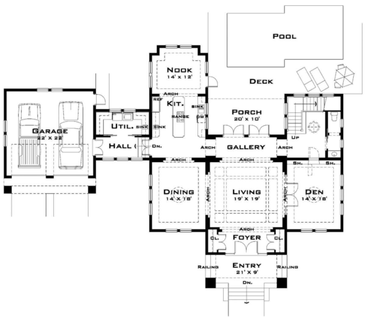 First Floor for House Plan #028-00022