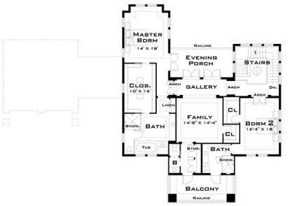 Second Floor for House Plan #028-00022