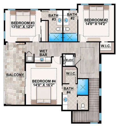 Upper for House Plan #207-00041