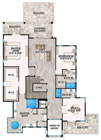 Upper for House Plan #207-00042