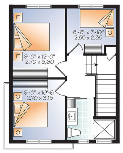 Upper for House Plan #034-01069