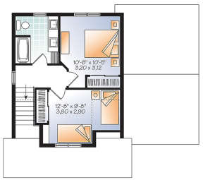 Upper for House Plan #034-01070