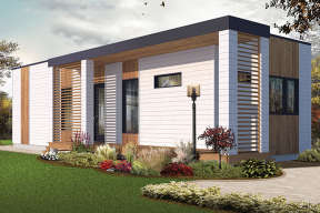 Narrow Lot House Plan #034-01072 Elevation Photo