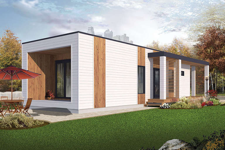 Narrow Lot House Plan #034-01072 Elevation Photo