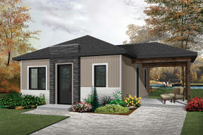 Contemporary House Plan #034-01076 Elevation Photo