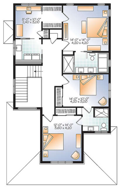 Upper for House Plan #034-01078
