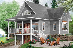 Lake Front House Plan #034-01079 Elevation Photo
