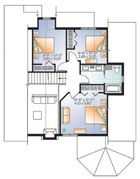 Upper for House Plan #034-01080