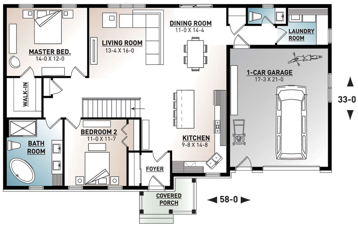 Main Floor for House Plan #034-01082
