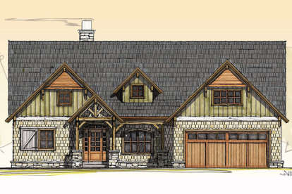 3 Bed, 2 Bath, 2421 Square Foot House Plan - #8504-00106
