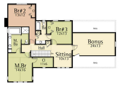 Upper for House Plan #8504-00107