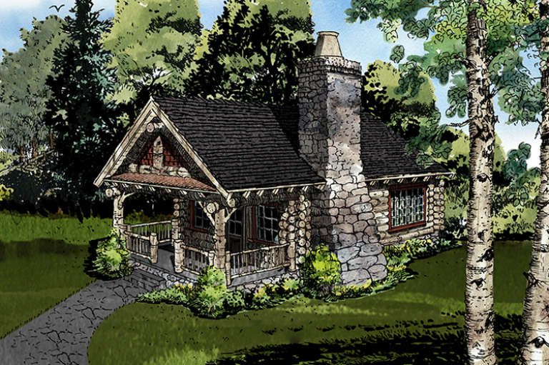 Cabin House Plan #1907-00036 Elevation Photo