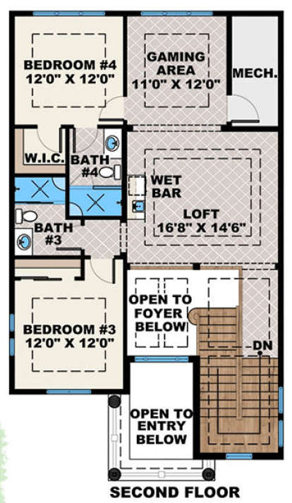 Upper for House Plan #1018-00257