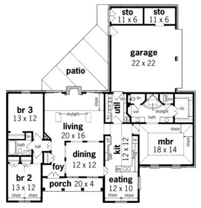 Main Floor for House Plan #048-00100