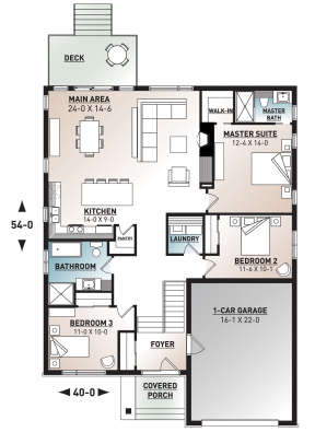 Main Floor for House Plan #034-01096