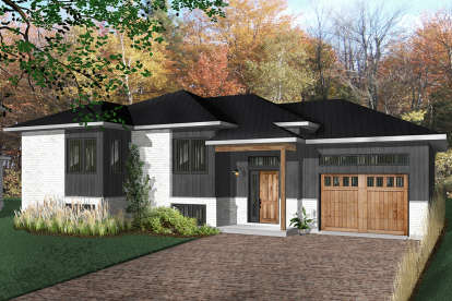 Modern House Plan #034-01097 Elevation Photo