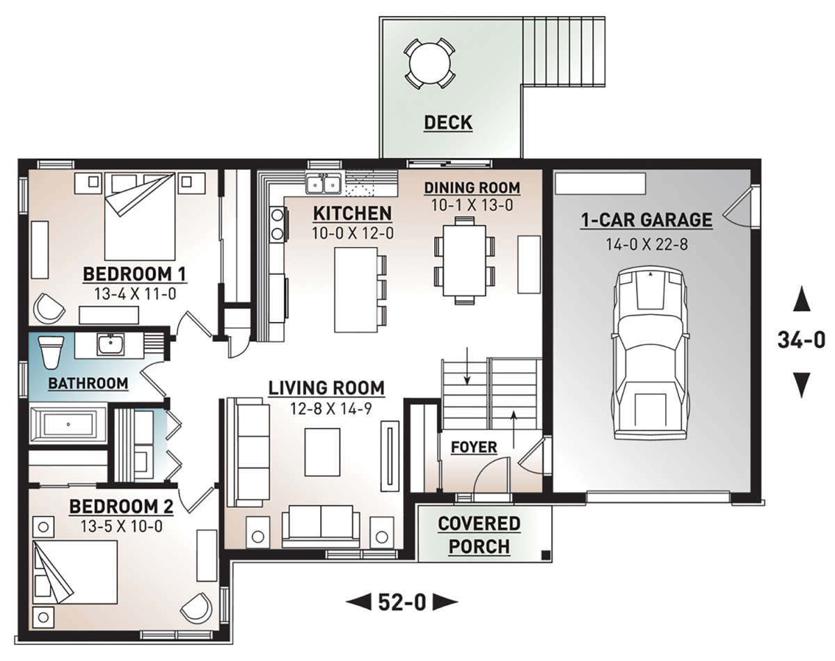 Main Floor for House Plan #034-01097