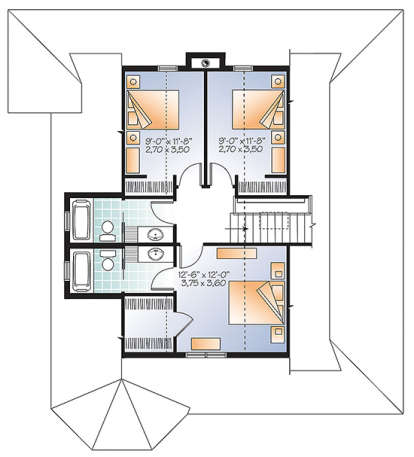 Upper for House Plan #034-01099