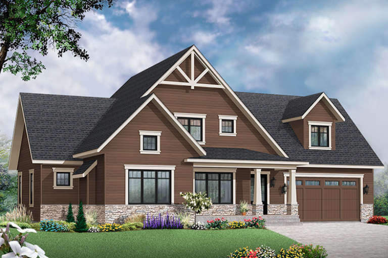 Craftsman House Plan #034-01100 Elevation Photo