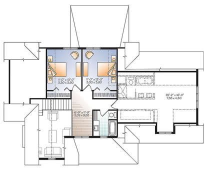 Upper for House Plan #034-01100