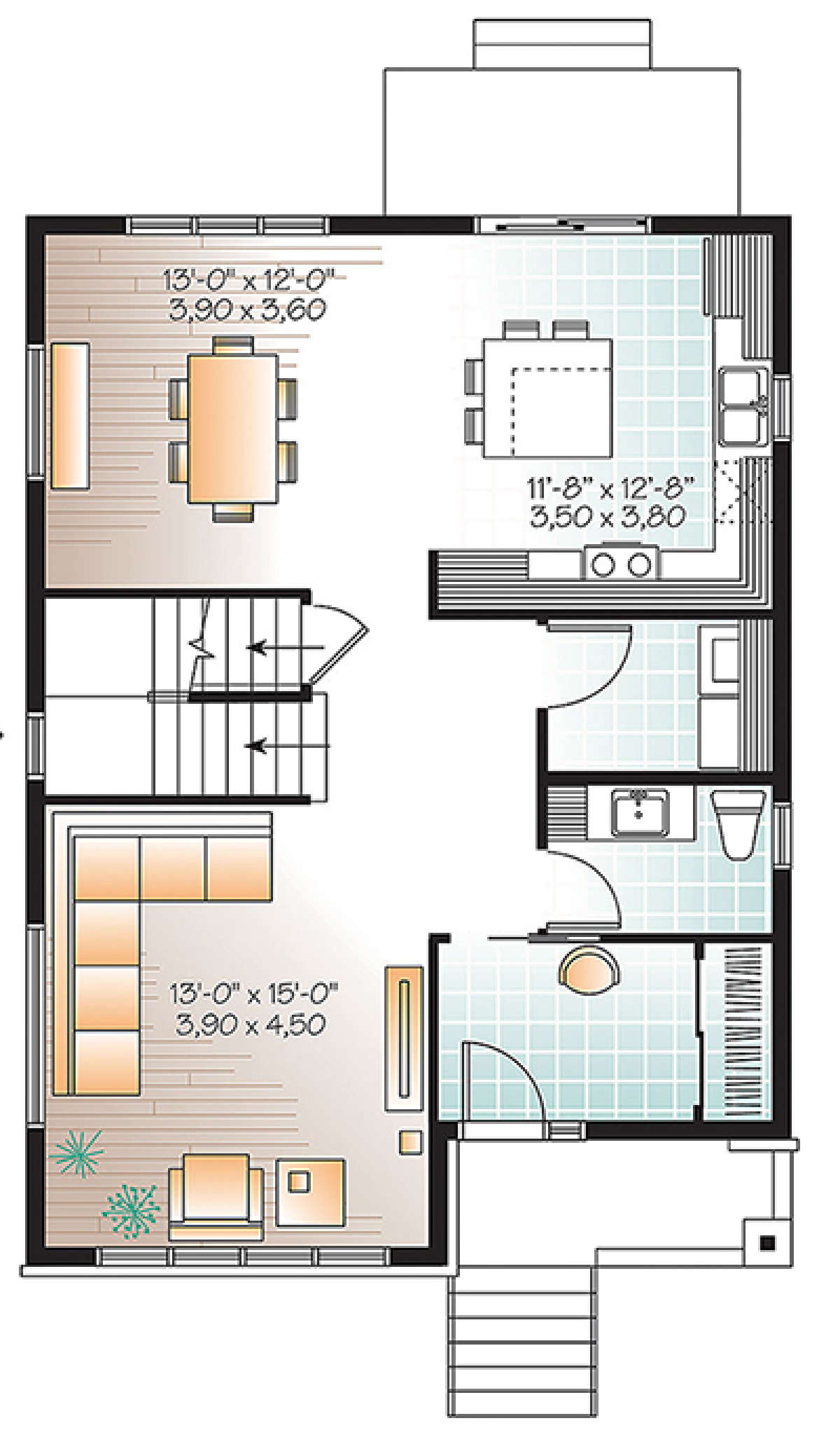 Main Floor for House Plan #034-01101