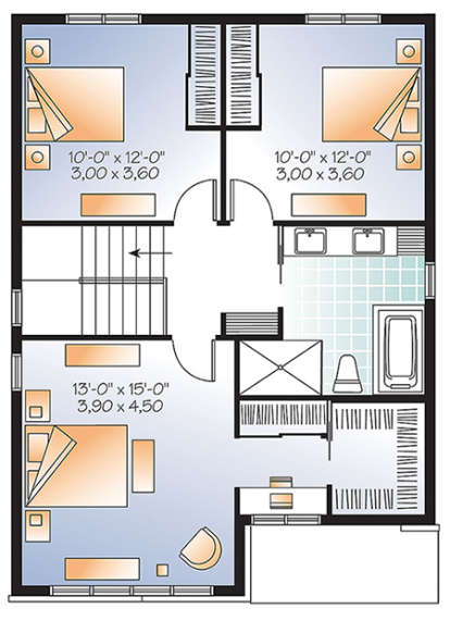 Second Floor for House Plan #034-01101