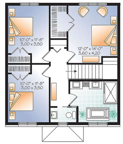 Upper for House Plan #034-01102