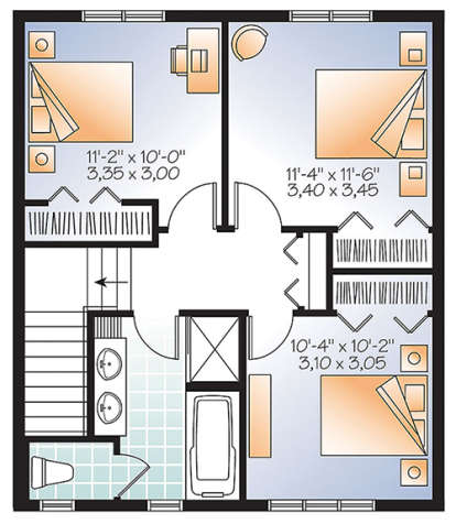 Upper for House Plan #034-01104