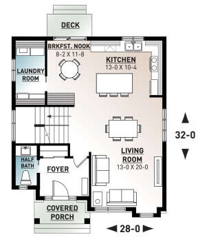 Main Floor for House Plan #034-01107