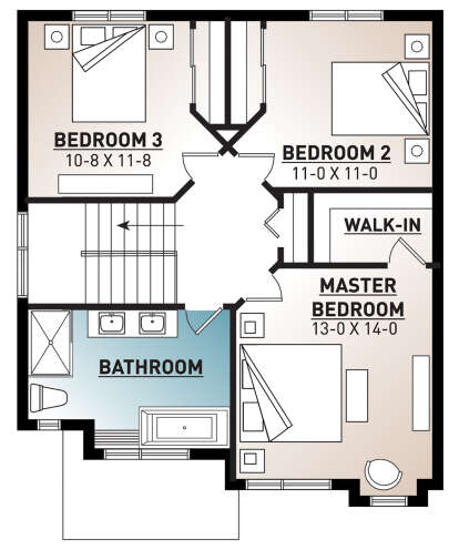 Second Floor for House Plan #034-01107