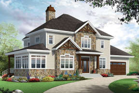 Craftsman House Plan #034-01108 Elevation Photo