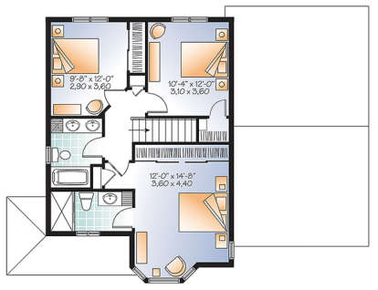 Upper for House Plan #034-01109