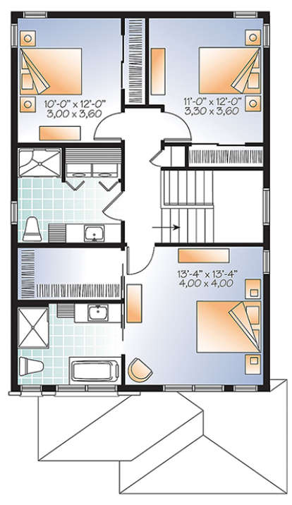 Upper for House Plan #034-01110