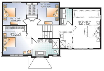 Upper for House Plan #034-01111