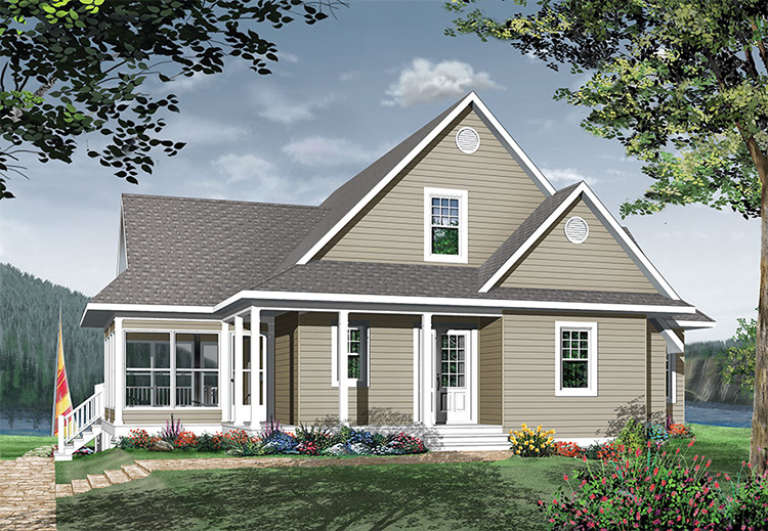 Lake Front House Plan #034-01113 Elevation Photo