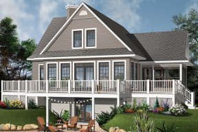Lake Front House Plan #034-01113 Elevation Photo