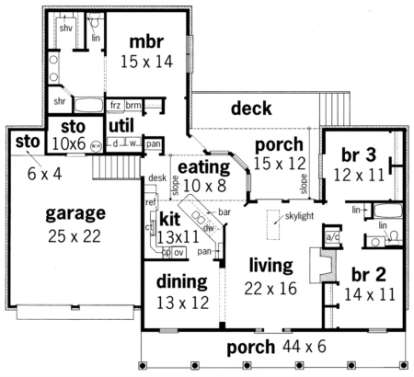 Floorplan 1 for House Plan #048-00101