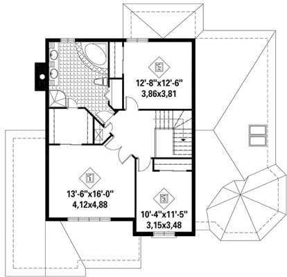 Upper for House Plan #6146-00214